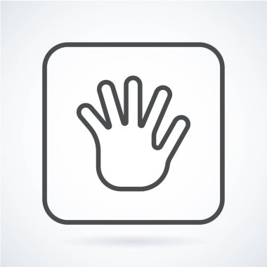 Siyah düz simgesi jest el insan tebrik palmiye