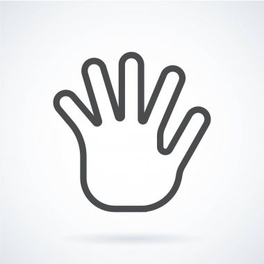 Siyah düz simgesi jest el insan tebrik palmiye