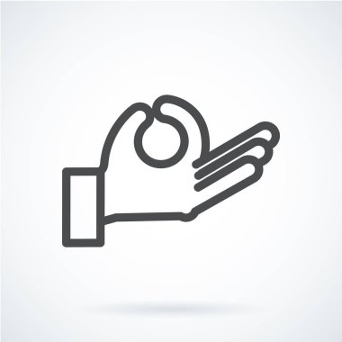 Siyah düz simgesi jest el insan bir meditasyon, sakin ol