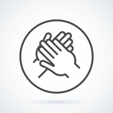 Siyah düz simgesi jest el insan bir alkış, bravo