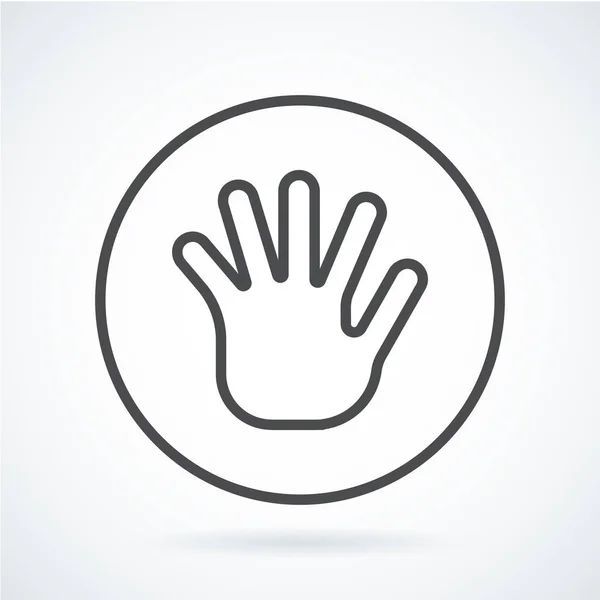 Czarna ikona płaskie gest ręki dłoni ludzkiej pozdrowienie — Wektor stockowy