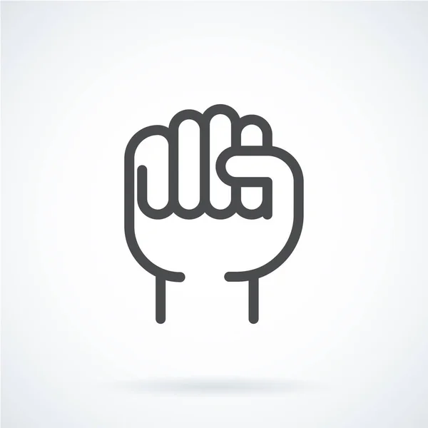 Icono plano negro gesto mano humana puño a la parte superior — Vector de stock