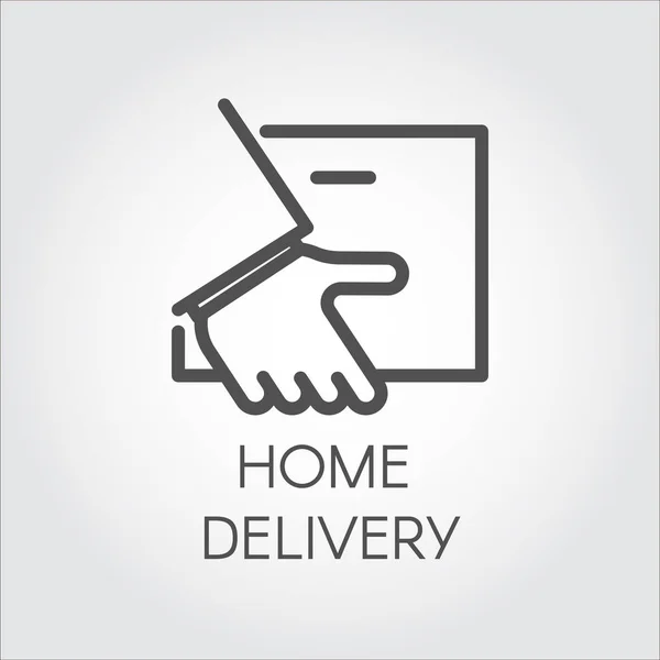 Изображение конверта в руке. Икона доставки на дом, быстрой и удобной концепции обслуживания. Простой черный логотип для веб-сайтов, мобильных приложений и других дизайнерских нужд. Векторная графика — стоковый вектор