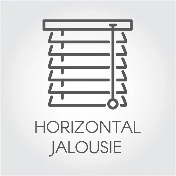 Horizontales Jalousie-Symbol im Umrissstil. Kontur-Logo für unterschiedliche Designanforderungen — Stockvektor