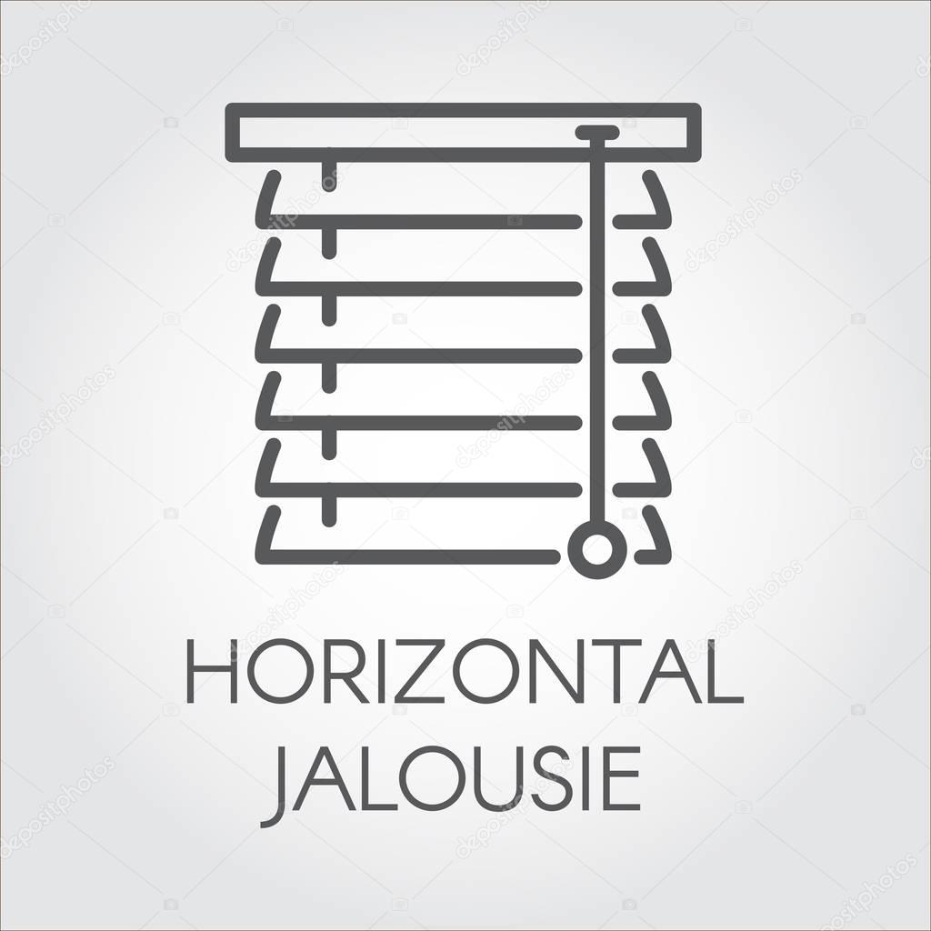 Window horizontal jalousie icon in outline style. Contour logo for different design needs