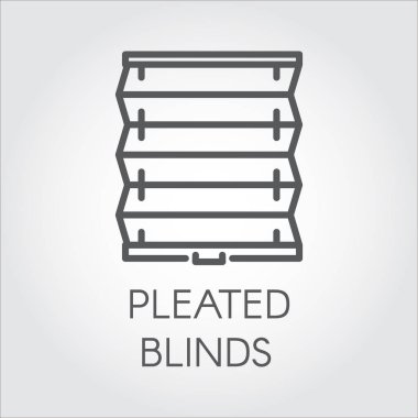 Lineer tarzda Roma jaluzi simgesi. Ev ve ofis iç tasarım konsepti, dükkanı katalog, online mağazalar ve diğer projeler için etiket