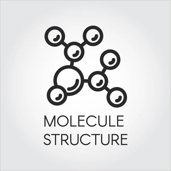 Molekülstruktur lineare Ikone. Etikett der chemischen Verbindung. Vektorillustration für wissenschaftliche, chemische, physikalische, pädagogische und andere Projekte — Stockvektor