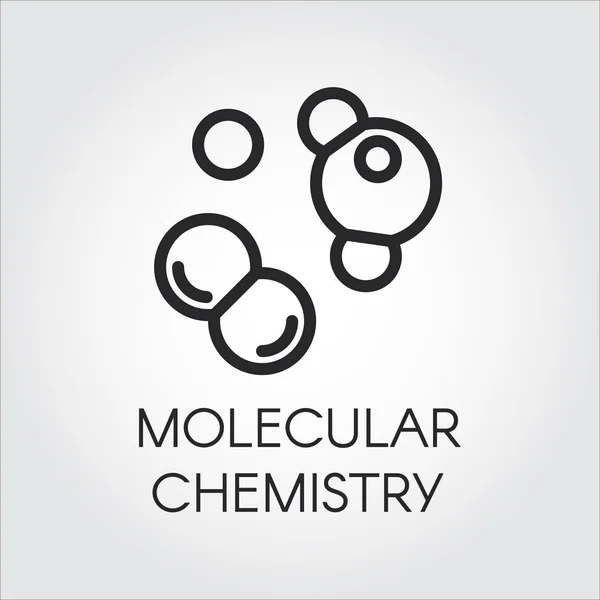 分子化学图标中线性风格。科学、 体育、 教育和其他项目的矢量图。轮廓的化学系列标签 — 图库矢量图片