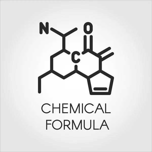 Schwarze Linie Symbol der chemischen Formel. Medizin, Naturwissenschaften, Biologie, Chemie. Vektor-Konturetikett für verschiedene Projekte — Stockvektor