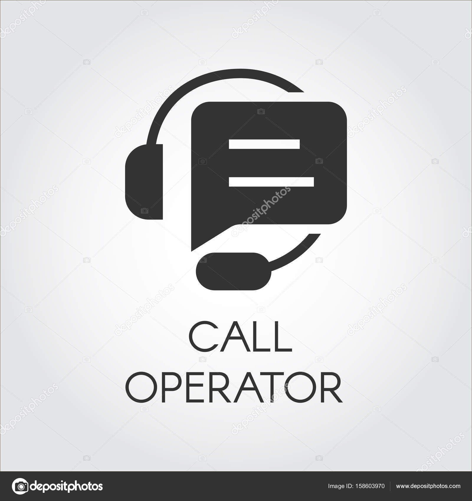 フラットなデザインで 中央の黒いアイコンを呼び出します ヘッドセットと引用の吹き出しのラベル サポートとコンサルティング コンセプト ストックベクター C Fish