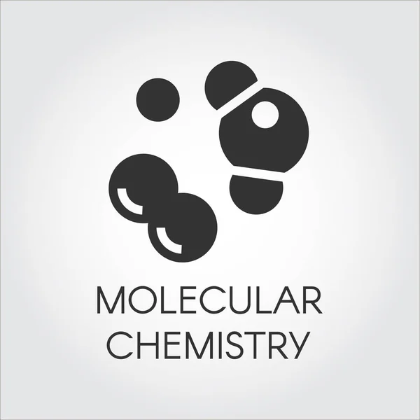 在平面设计中的分子化学图标。科学、 教育和其他项目的矢量图。化工系列的黑色标签 — 图库矢量图片