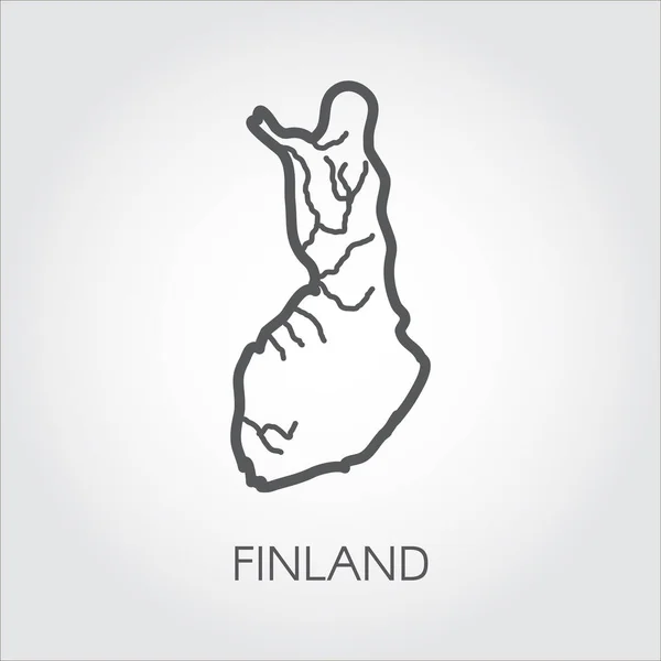 Linear icon of map of Finland country. Abstract outline silhouette pictograph for cartography, geography, education projects and other design needs. Vector illustration — Stock Vector