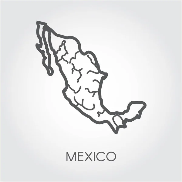 Messico icona della mappa lineare. Semplicità di forma del paese per atlante, geografia, cartografia, progetti educativi e altre esigenze di progettazione. Vettore — Vettoriale Stock
