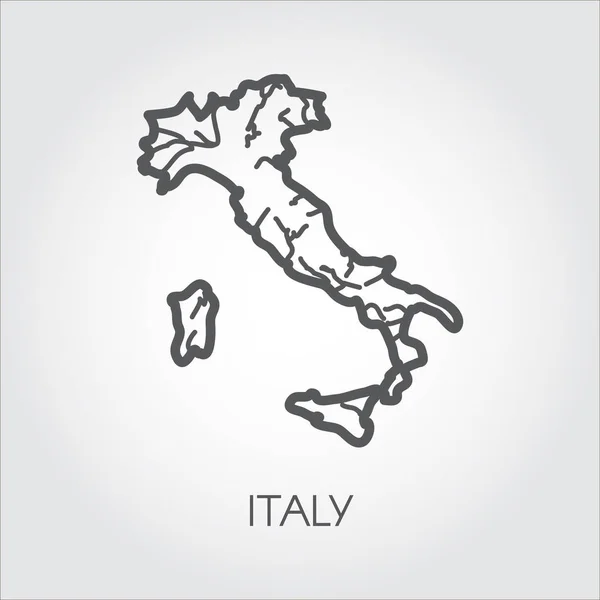 이탈리아 지도의 검은 선 아이콘입니다. 유럽 윤곽선 테두리 국가 지도 제작, 지리, 교육 프로젝트, 문서, 사이트, 기사 및 다른 디자인에 대 한 서명이 필요합니다. 벡터 일러스트 레이 션 — 스톡 벡터
