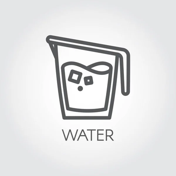 -Symbol im linearen Stil mit Wasserkrug oder anderem abstrakten Getränk. Kochen Einfachheit Piktogramm. Vektorillustration — Stockvektor