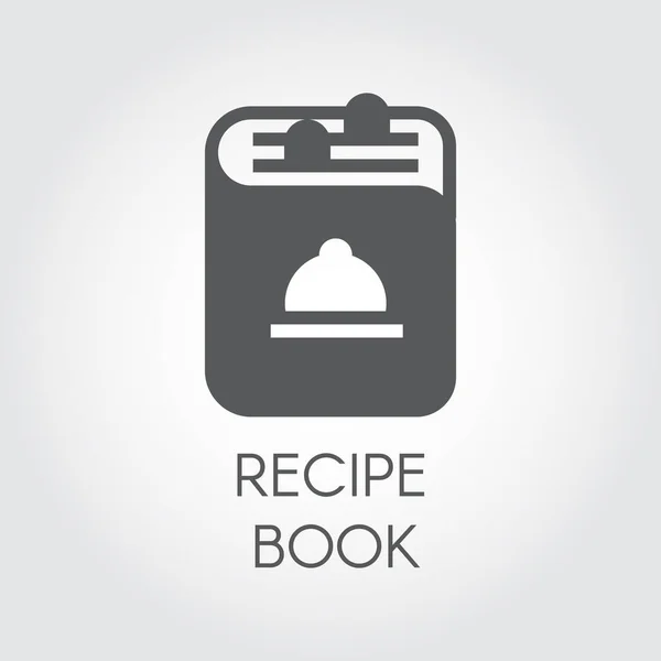 Икона книги рецептов рисунок в плоском стиле. Логотип Cookbook для различных кулинарных проектов. Векторная иллюстрация — стоковый вектор