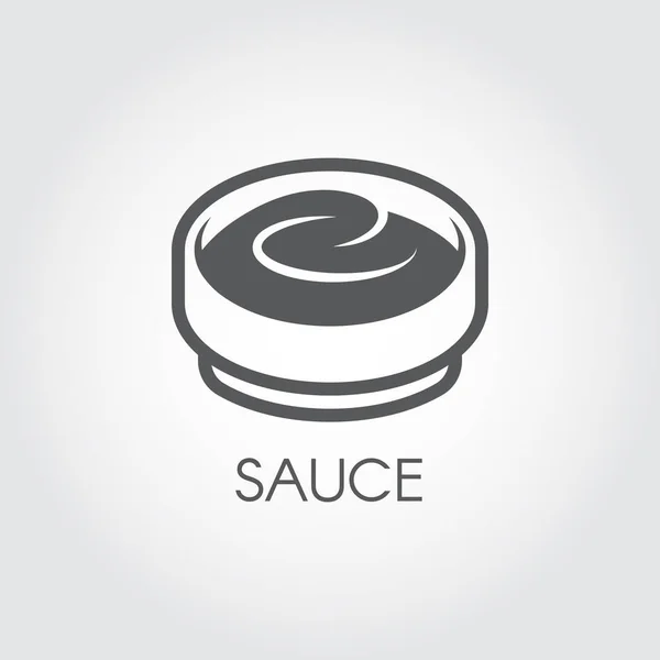 Assiette avec icône plate sauce. Logo pour diverses recettes, livres de cuisine, sites culinaires et autres projets. Illustration vectorielle — Image vectorielle