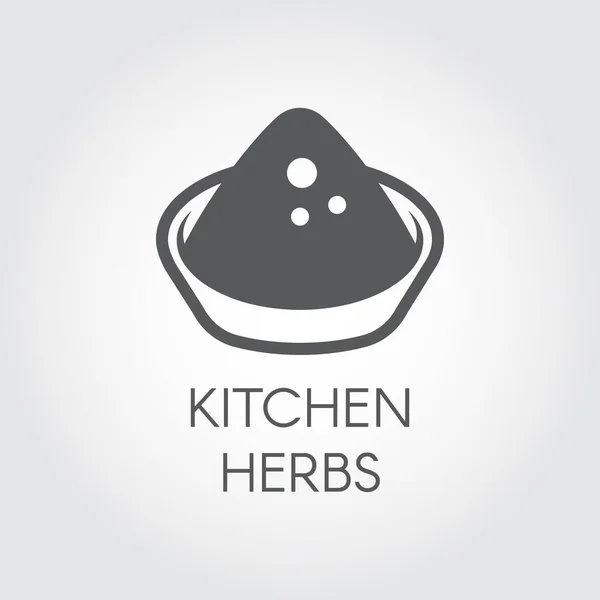Soyut otlar ile plaka. Çeşitli yemek tarifleri, yemek kitapları, mutfak siteleri ve diğer projeler için düz tasarım çizim logo. Vektör çizim — Stok Vektör
