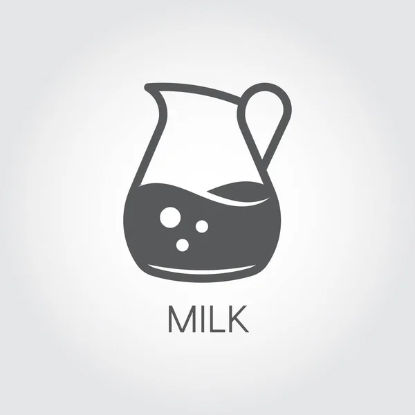 Jarra con leche u otro icono abstracto de bebida. Comida símbolo en diseño plano. Concepto de cocina y bar. Logotipo del vector — Vector de stock