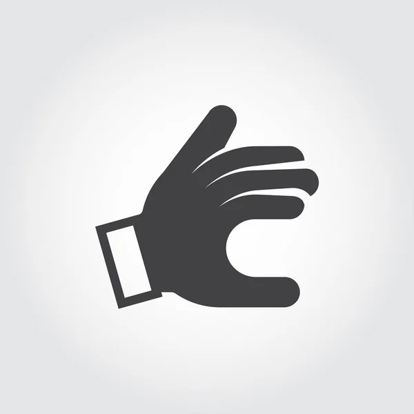 Icona della lingua dei segni. Mostrando simbolo. Pittogramma nero in stile piatto. Illustrazione vettoriale per i vostri diversi progetti — Vettoriale Stock