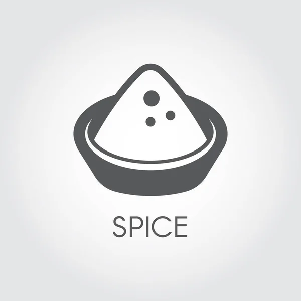 Ingrédients en vrac sur l'assiette. Icône plate peut être utilisé comme symbole de riz, épices, sel, farine et autres produits pour la cuisson — Image vectorielle