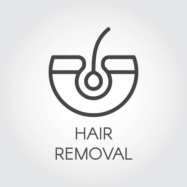 Hair removal line icon. Medical or beauty treatment for hair restoration conceptual contour label. Dermal scalp, keratin procedure, epilation outline symbol. Vector illustration — Stock Vector