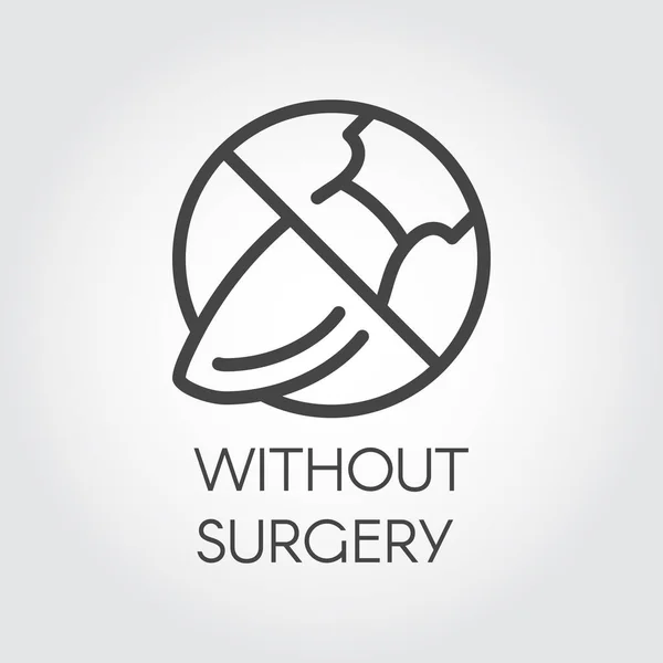 停止签署外科医生以瘦线性样式绘制图标。符号滥用整形手术。矢量插图 — 图库矢量图片