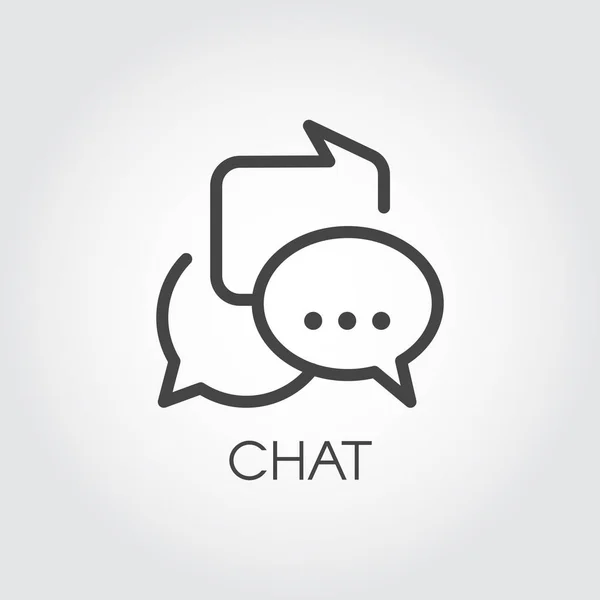 Icono de chat en estilo de esquema. Burbujas de contorno del discurso de diálogo. Pictografía de mensajes o línea de conversación. Elemento UI — Vector de stock