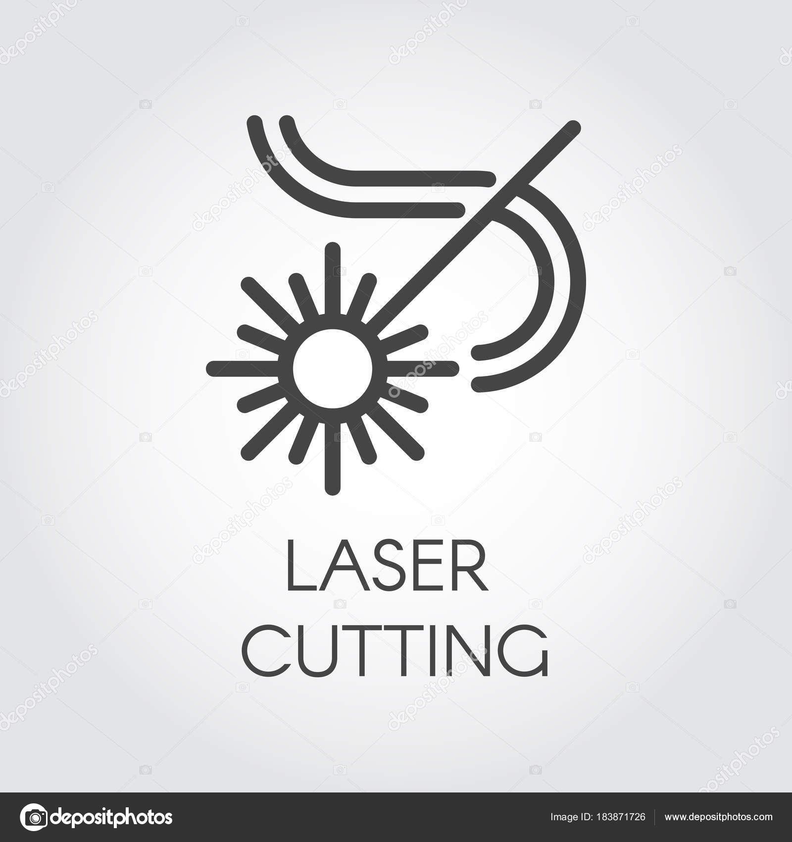 激光切割图标图的轮廓设计。抽象的闪光和线条。图形网页象形文字。技术概念轮廓符号。激光系列矢量图解图库矢量图©Fish- 183871726