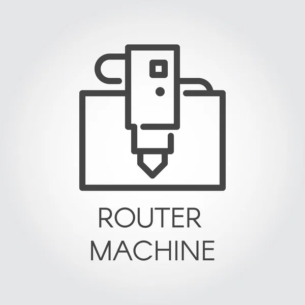 Router machine line icon. Computer-controlled cutting device. Automation and precision system. Graphic contour pictogram. Vector illustration of laser cutting series — Stock Vector