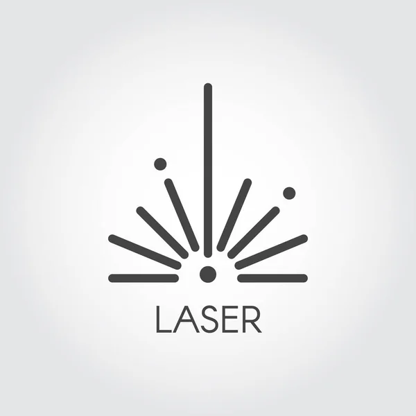 Laserstrahl-Halbkreis-Icon-Zeichnung im Umrissdesign. Grafische dünne Linie Strich Piktograph. Technologie-Konzept Kontur Web-Zeichen. Vektor-Illustration von Laserschneidserien — Stockvektor