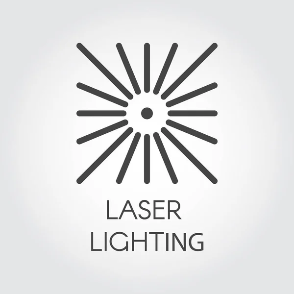 Desenho de ícone de iluminação a laser em estilo esboço. Gráfico pictograma de traço de linha fina. Conceito de tecnologia contorno web sign. Ilustração vetorial para diferentes necessidades de design —  Vetores de Stock