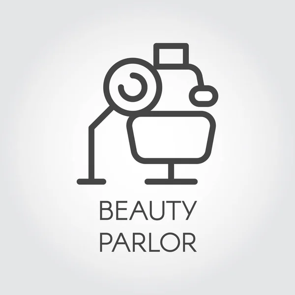 Ícone de linha de salão de beleza. Sinal de salão de beleza. Cosmetologia, cuidados com a pele, conceito de saúde. Contour logotipo da web. Rótulo do esboço da simplicidade. Ilustração vetorial de séries cosméticas — Vetor de Stock