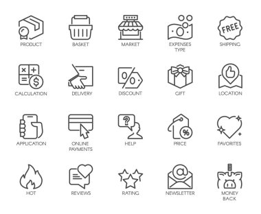 Taslak Simgeler Alış veriş, E-ticaret, Çevrimiçi Mağaza