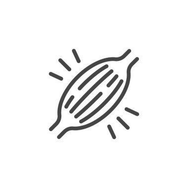 İltihap kontur ikonu. Soğuk algınlığı, grip, hastalık, kovid 19 belirtileri. İlaç ve hastalık önleme konsepti. Tıbbi web siteleri ve mobil uygulamalar için vektör illüstrasyonu izole edildi