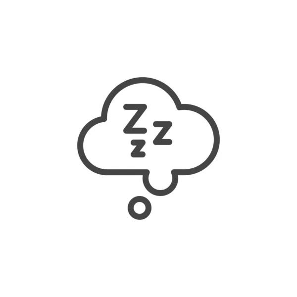 Uyku grafiği simgesi. Uykusuzluk yorgunluğun, depresyonun, kötü sağlığın, ilaçların ve hastalıkların yan etkilerinin bir göstergesidir. Satır tasarımında ağ ve mobil uygulamalar için izole edilmiş vektör illüstrasyonu — Stok Vektör