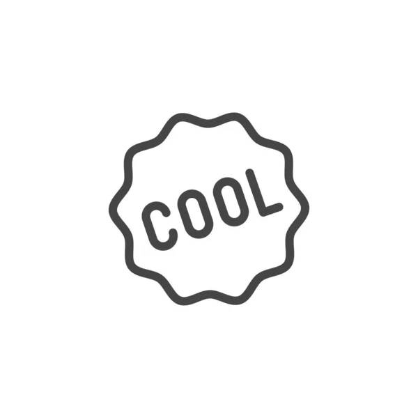 Cool mot dans l'icône cadre. Sticker graphique d'expression d'admiration, de joie, d'approbation. Étiquette de ligne pour applications, sites et produits imprimés. Ensemble d'autocollants vectoriels isolés de badges en forme d'étoile — Image vectorielle