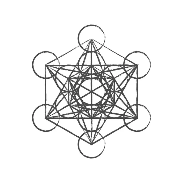 Figura geométrica aislado del cubo de proyección negro — Vector de