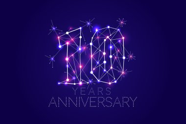 10 yıl yıldönümü çizmek. Bağlı satır ile soyut formu 