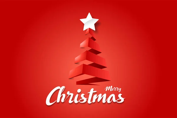 Navidad y Año Nuevo fondo rojo con árbol de Navidad. Traje. — Archivo Imágenes Vectoriales