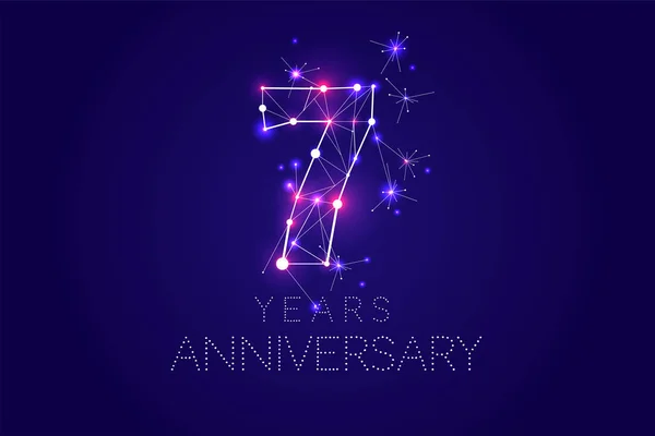 7 ans de conception anniversaire. Forme abstraite avec lignes connectées a — Image vectorielle