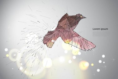 Hareket ve etkisi ile uçan kuş.