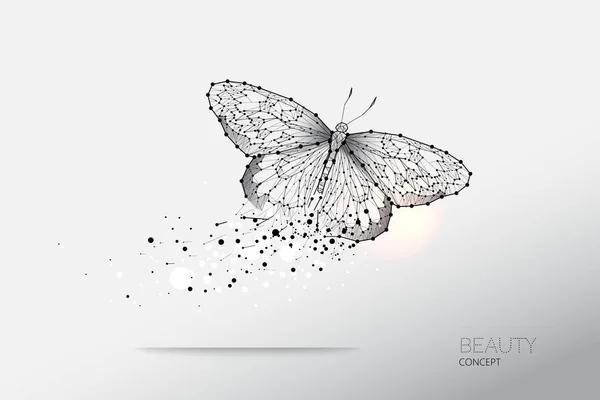 Abstract vector illustration of butterfly moving. — Stock Vector