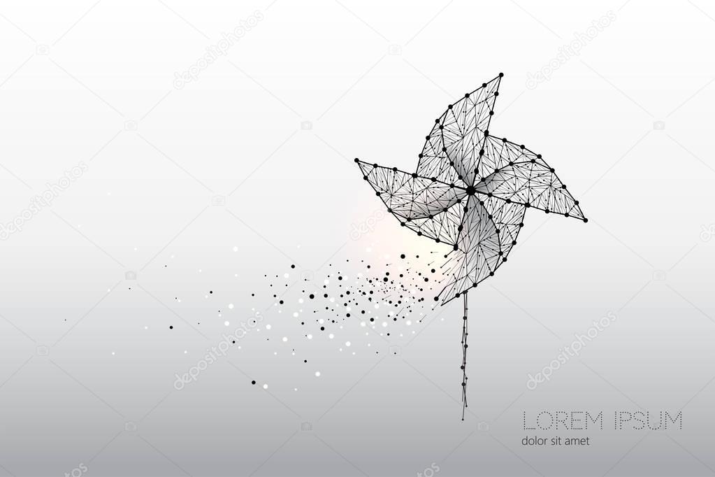 Abstract vector motion of windmill. 