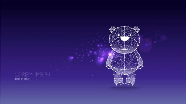 Ilustrasi vektor abstrak beruang - Stok Vektor