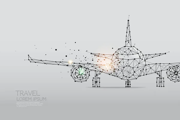 Teilchen, geometrische Kunst, Linie und Punkt des Flugzeugs — Stockvektor