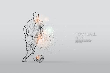 Parçacıklar ve futbol oyuncu hareket çizgi nokta