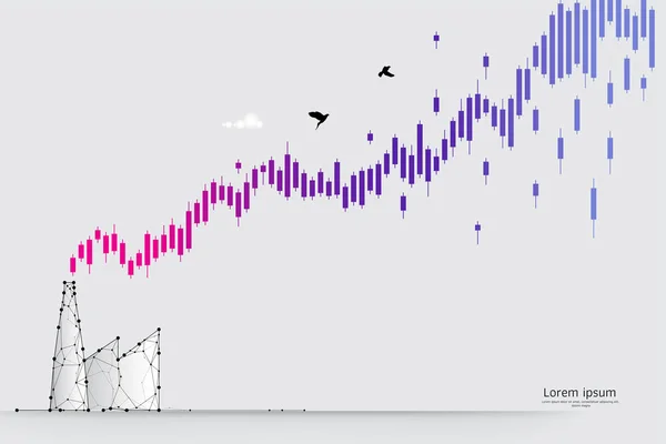 Las partículas, arte geométrico, línea y punto de fábrica . — Archivo Imágenes Vectoriales