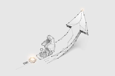 Parçacıklar, geometrik sanat, füze anahtarının çizgi ve noktası.