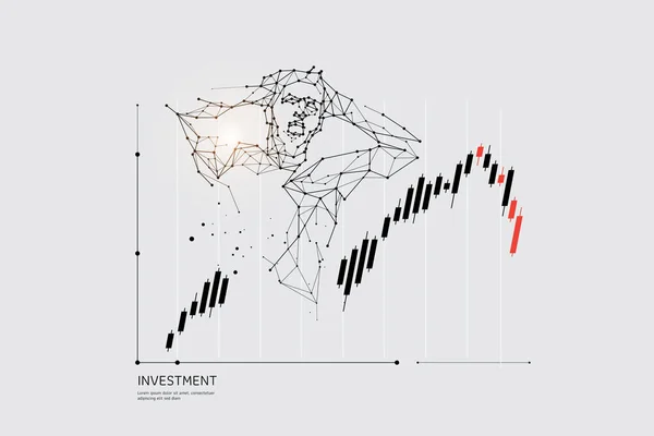股票市场的颗粒 几何艺术 线条和网点 投资的平面设计概念 线冲程重量可编辑 — 图库矢量图片